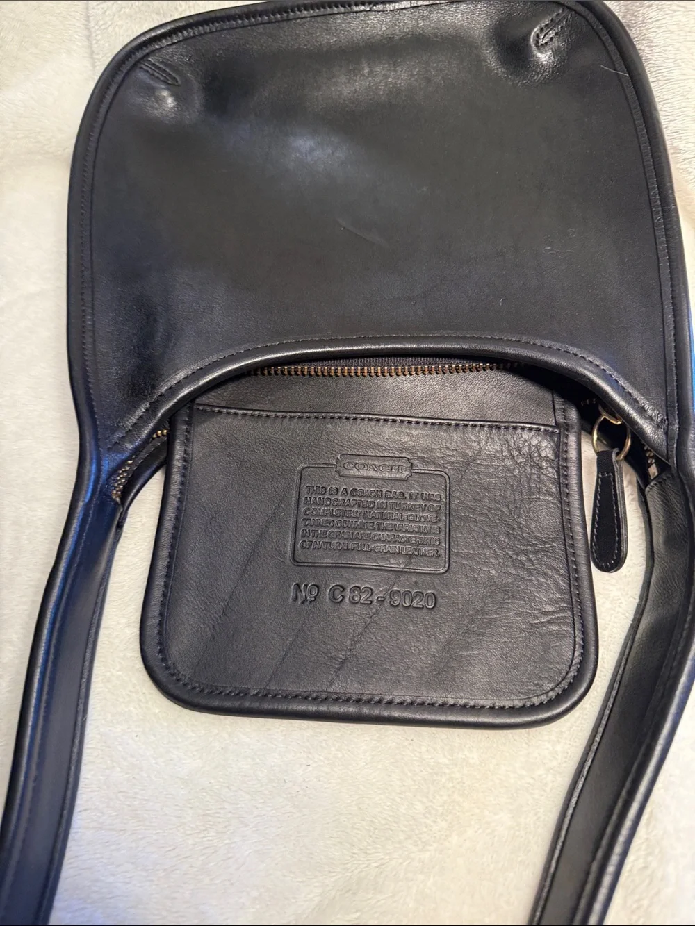 Vintage Coach Ergo 9020 Black Leather Shoulder Bag - Picture 9 of 13